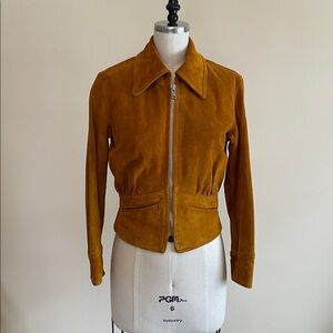 Vintage Golden Brown Suede Jacket
